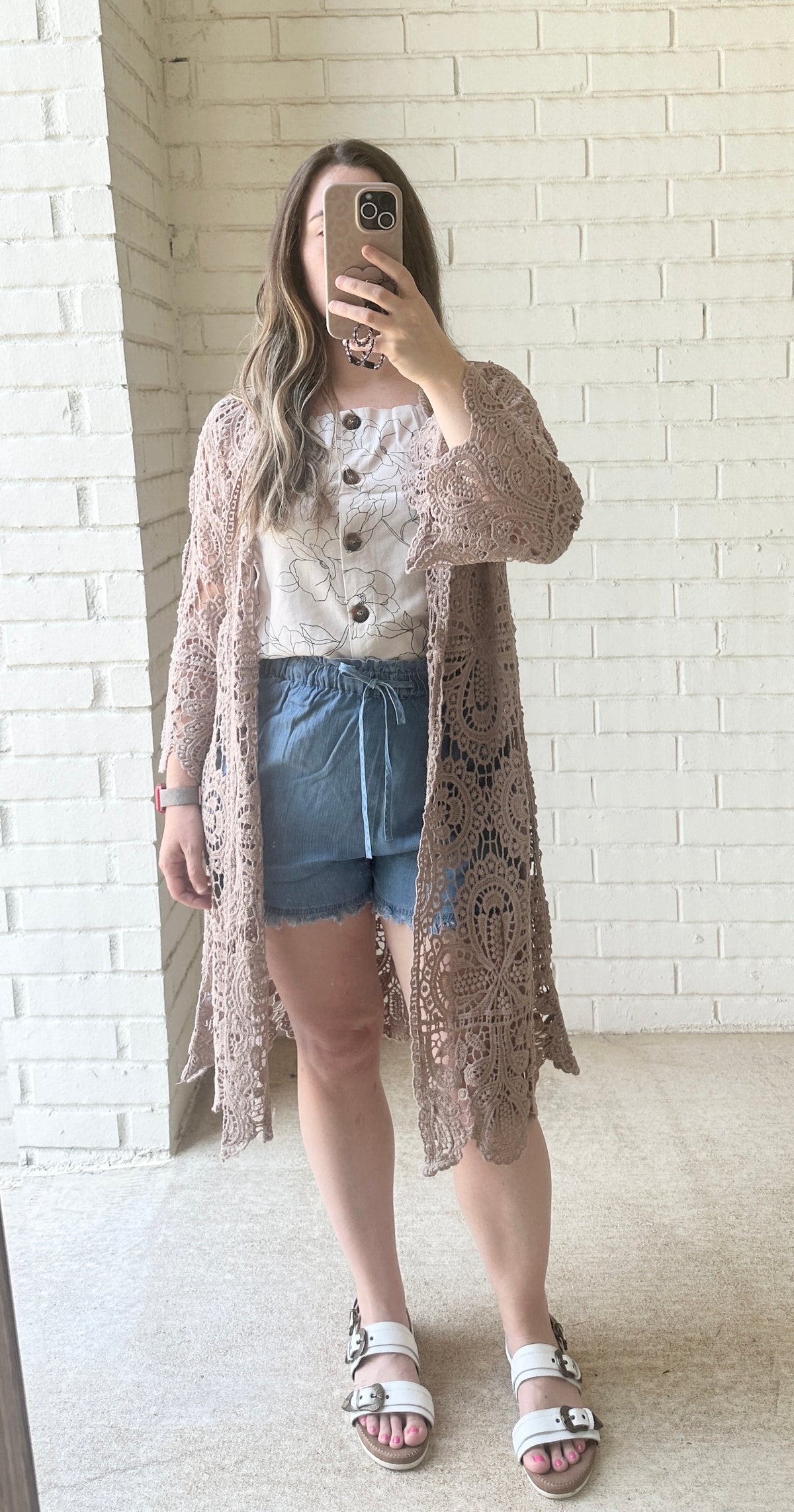 Boho Bliss Mocha Crochet Kimono