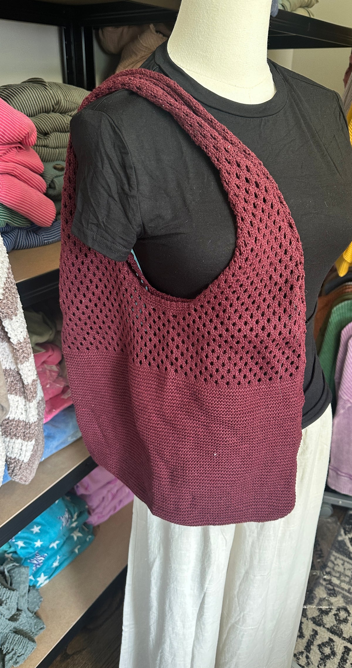 Knit Tote Shoulder Bag