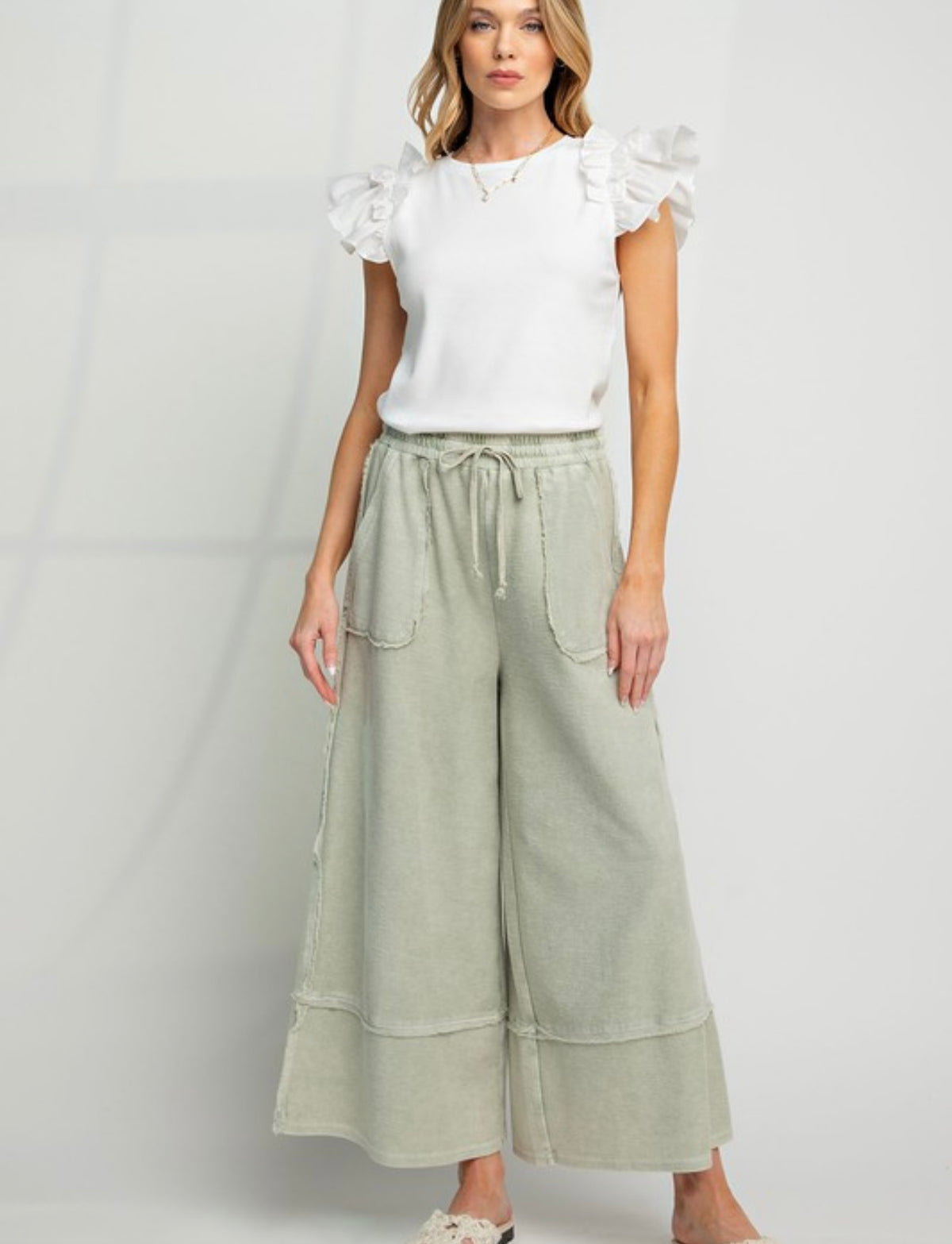 Remi Olive Palazzo Pants