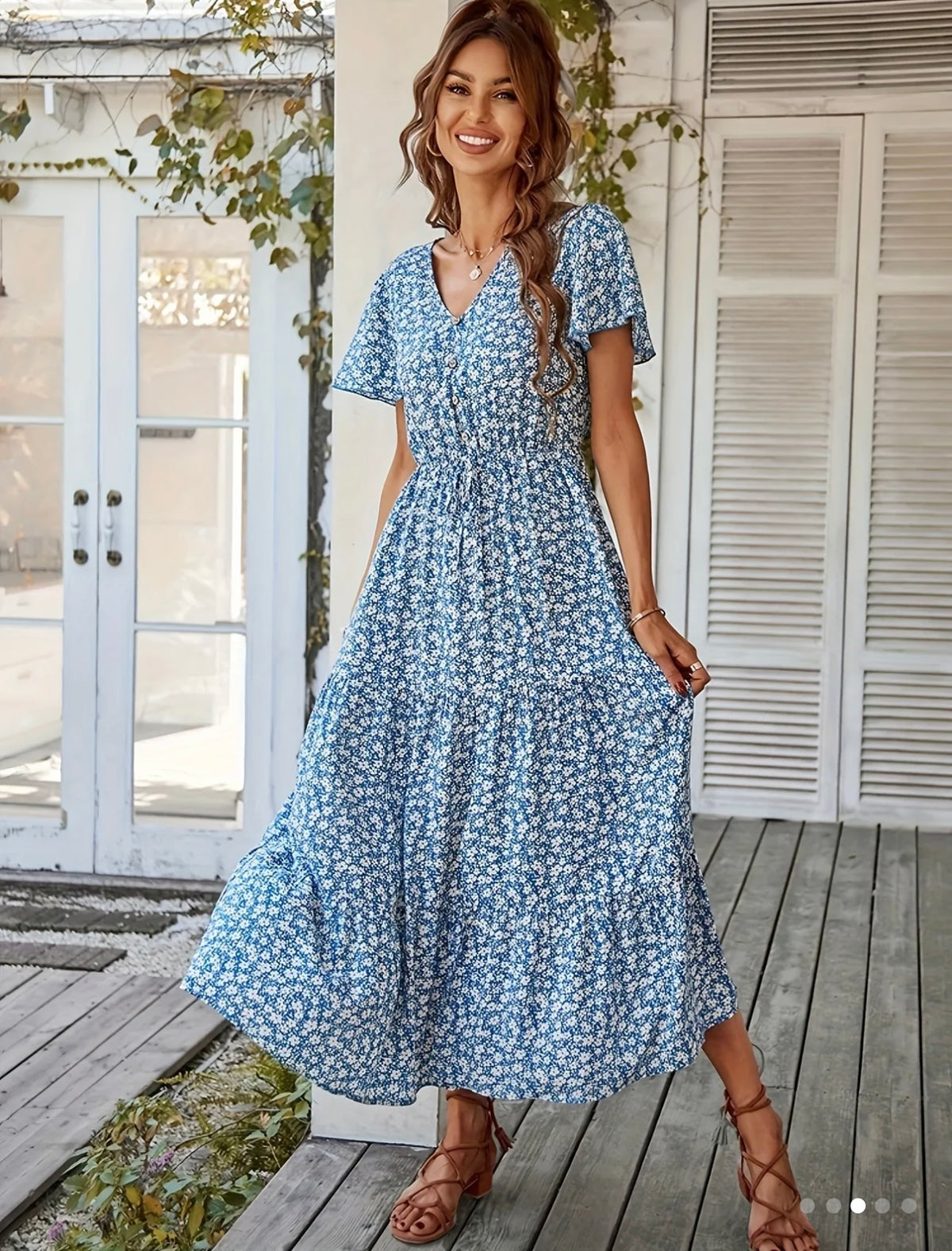 Floral Button Up Maxi Dress