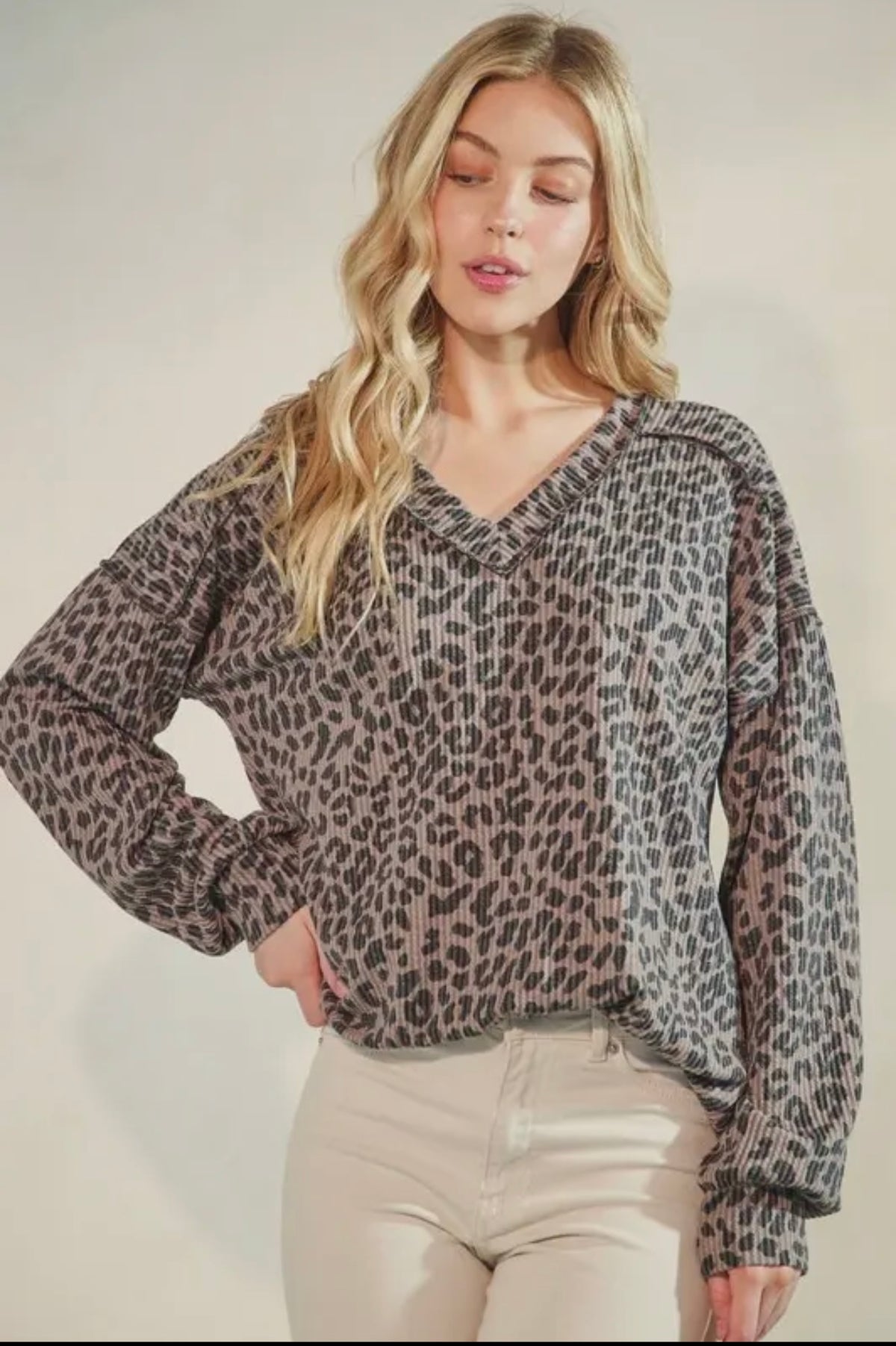Lillyanna Leopard Long Sleeve Top
