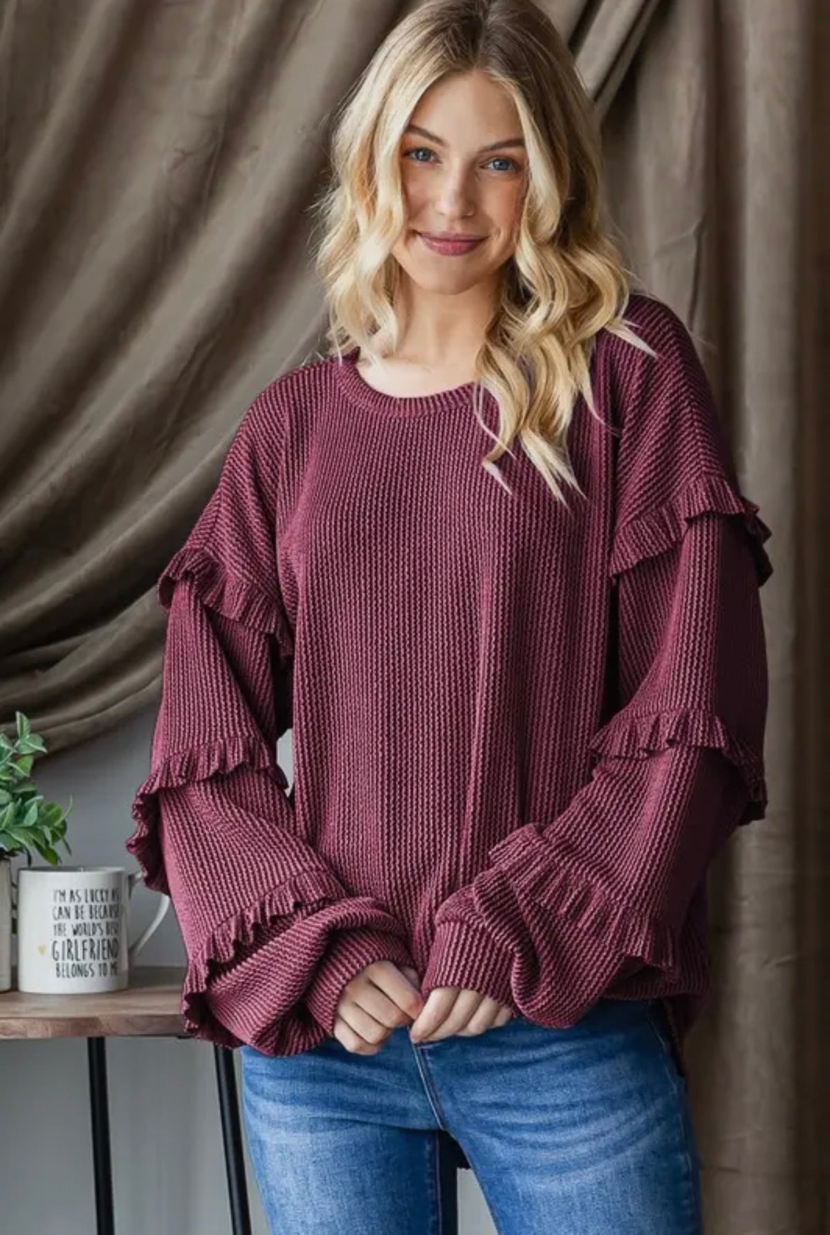 Sherry Ribbed Top
